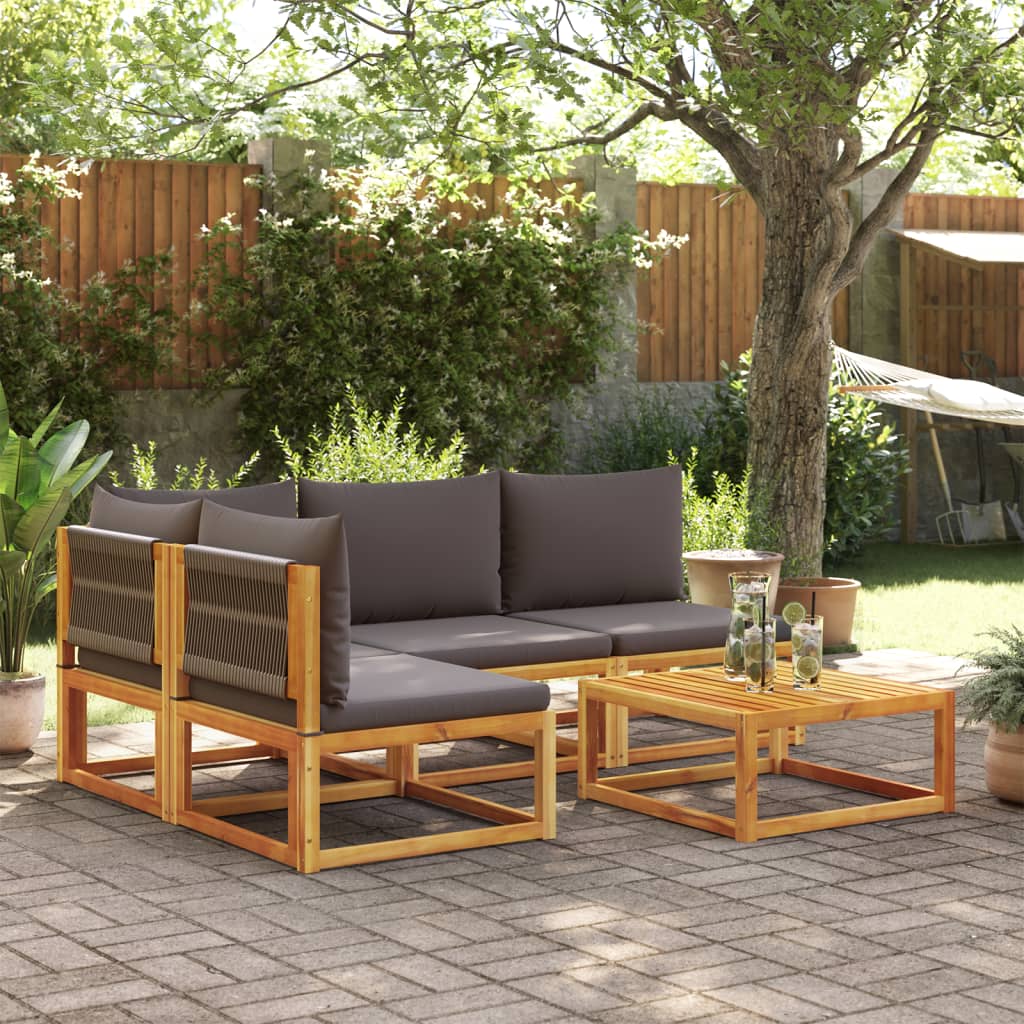 Garten-Ecksofas Mit Kissen 2 Stk. Massivholz Akazie