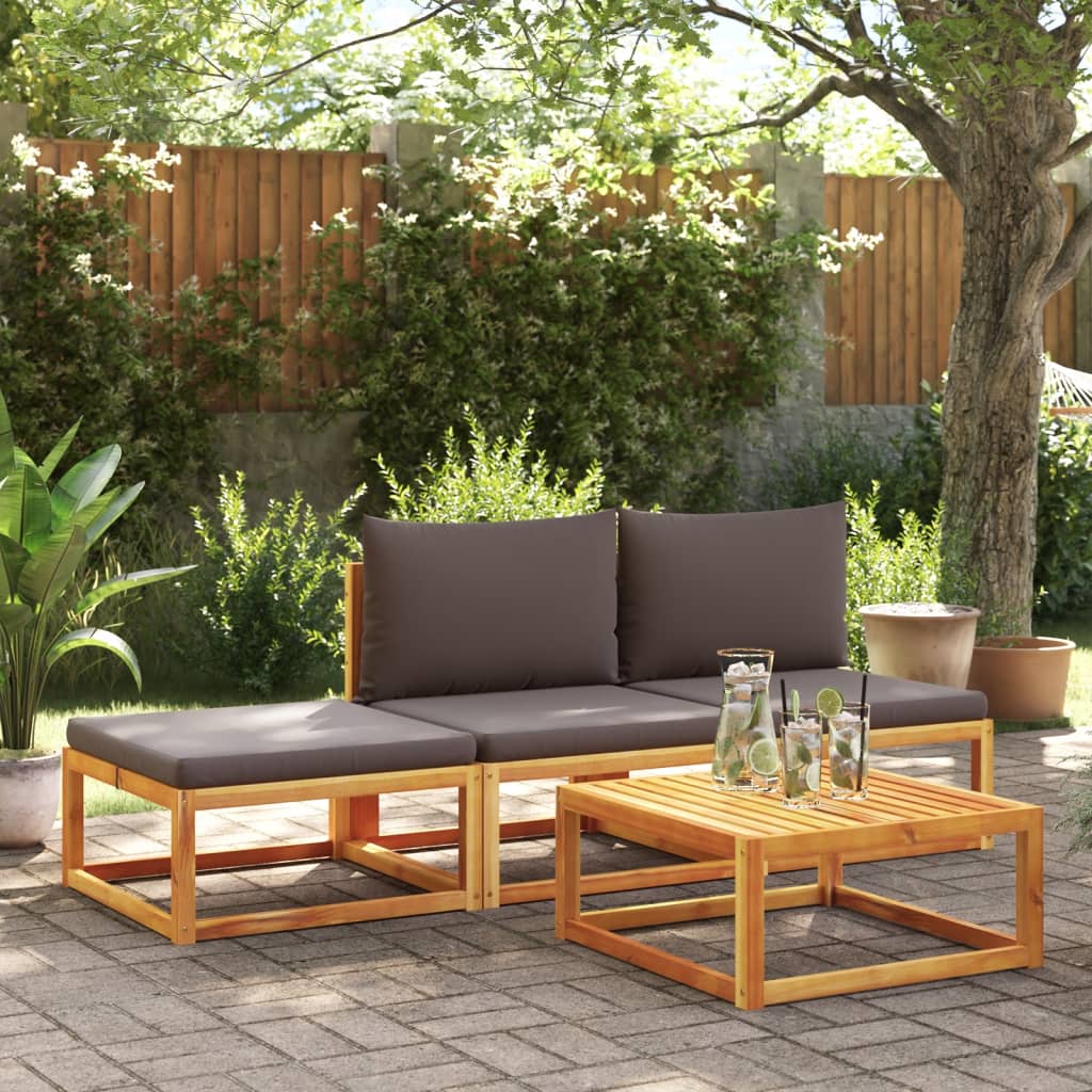 Garten-Ecksofas Mit Kissen 2 Stk. Massivholz Akazie