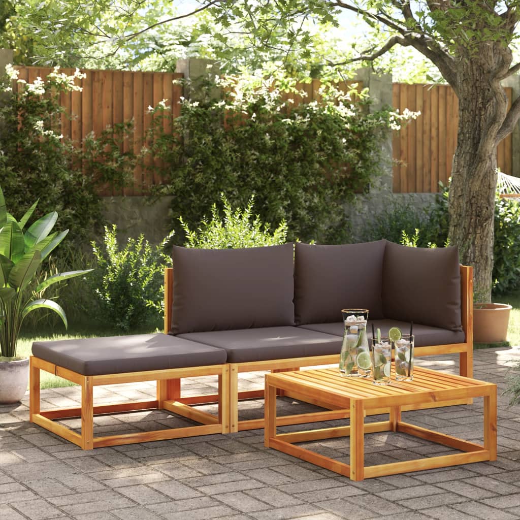 Garten-Ecksofas Mit Kissen 2 Stk. Massivholz Akazie