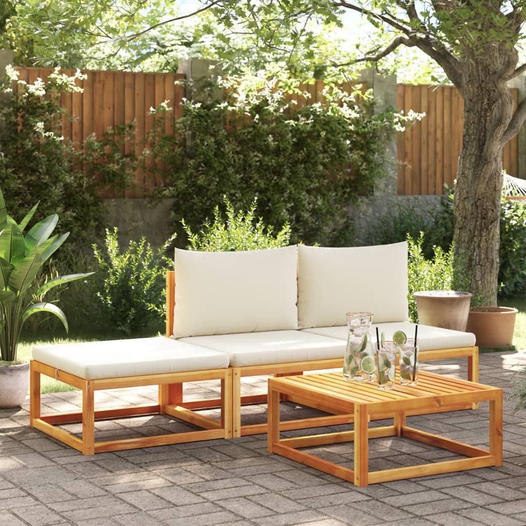 Garten-Ecksofas Mit Kissen 2 Stk. Massivholz Akazie