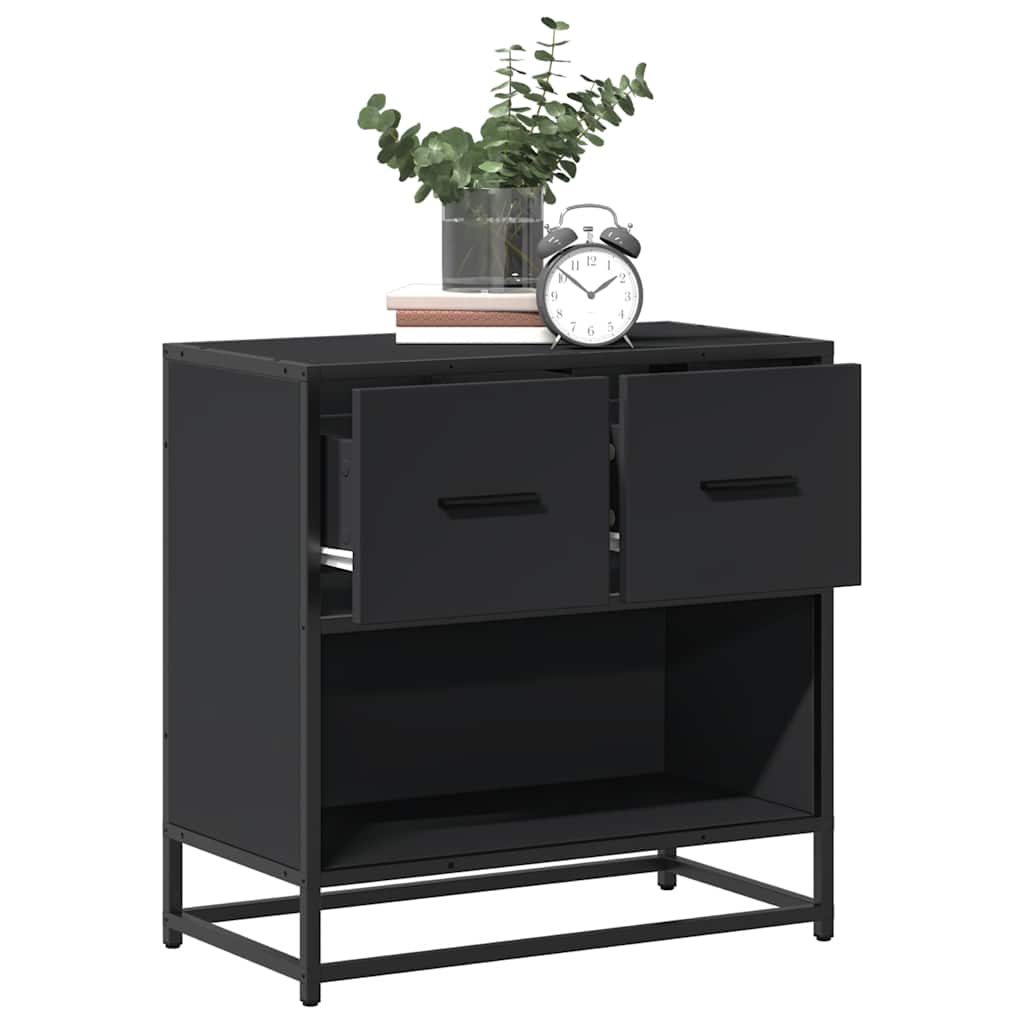 Nachttisch Braun Eichen-Optik 60X31X60 Cm Holzwerkstoff Metall