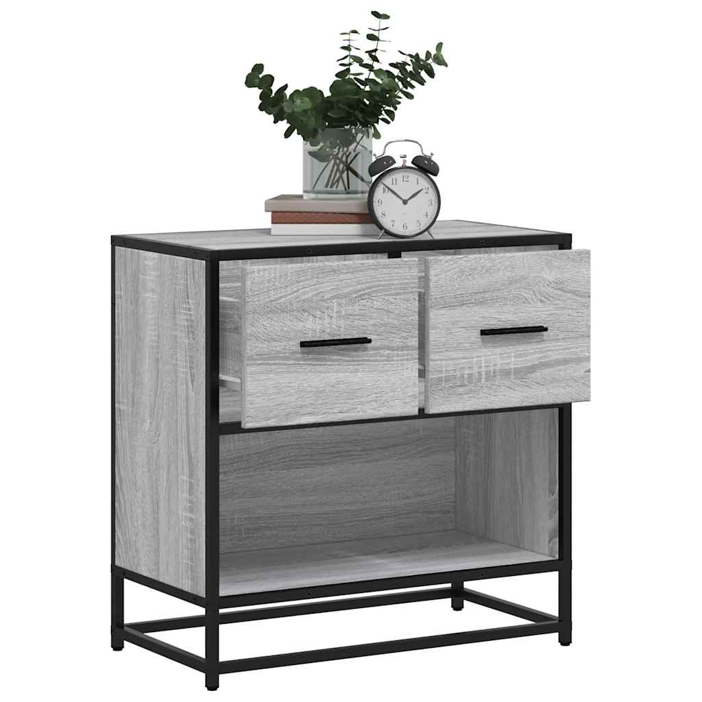 Nachttisch Braun Eichen-Optik 60X31X60 Cm Holzwerkstoff Metall