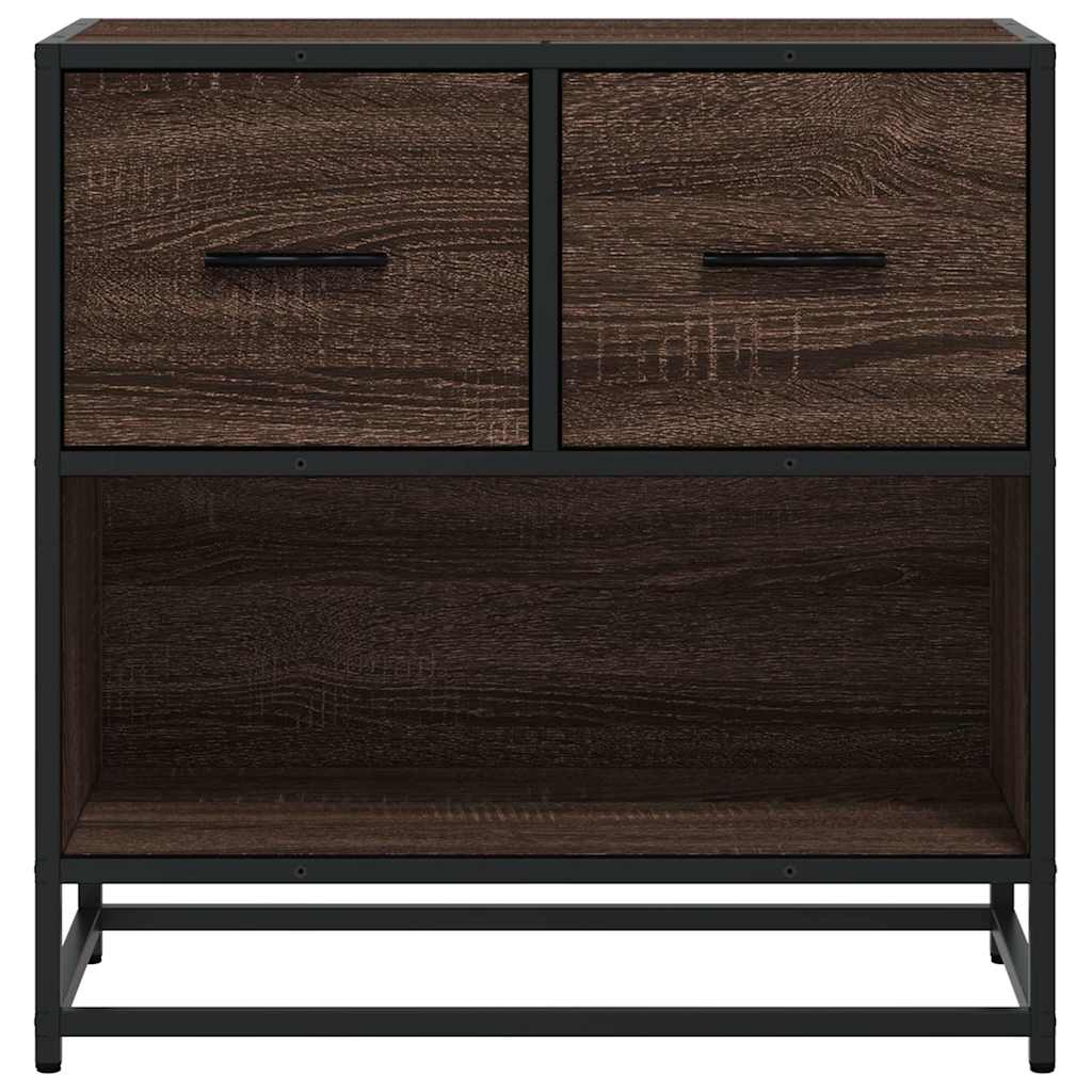 Nachttisch Braun Eichen-Optik 60X31X60 Cm Holzwerkstoff Metall