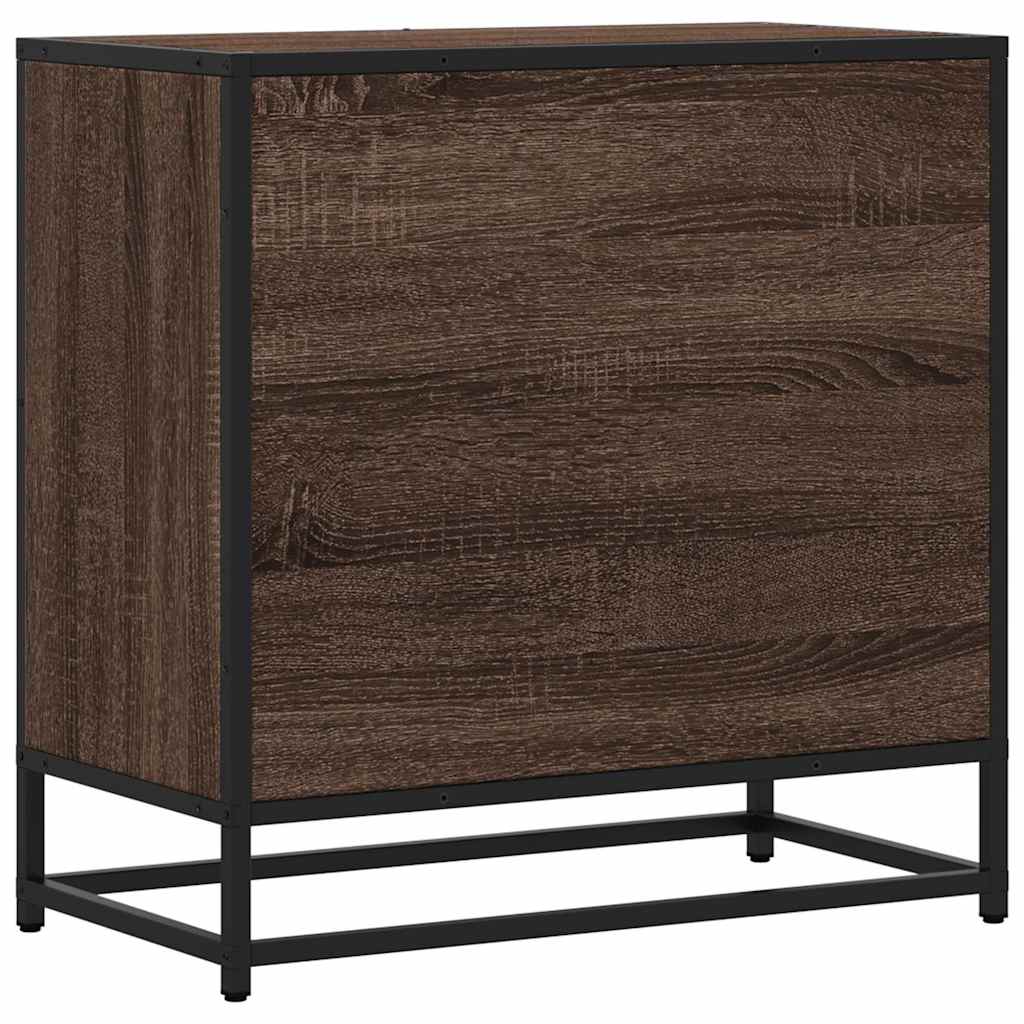 Nachttisch Braun Eichen-Optik 60X31X60 Cm Holzwerkstoff Metall