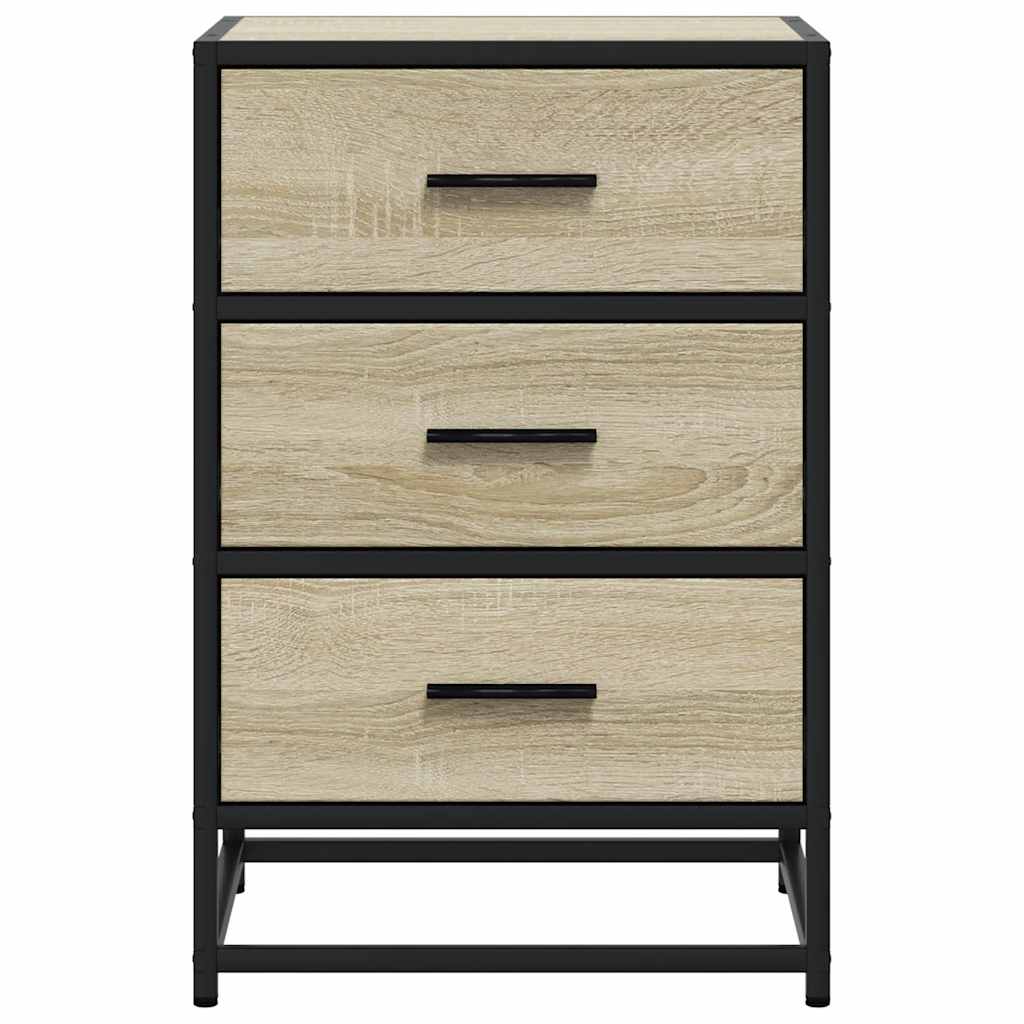 Nachttisch Sonoma-Eiche 40X34,5X60 Cm Holzwerkstoff Und Metall