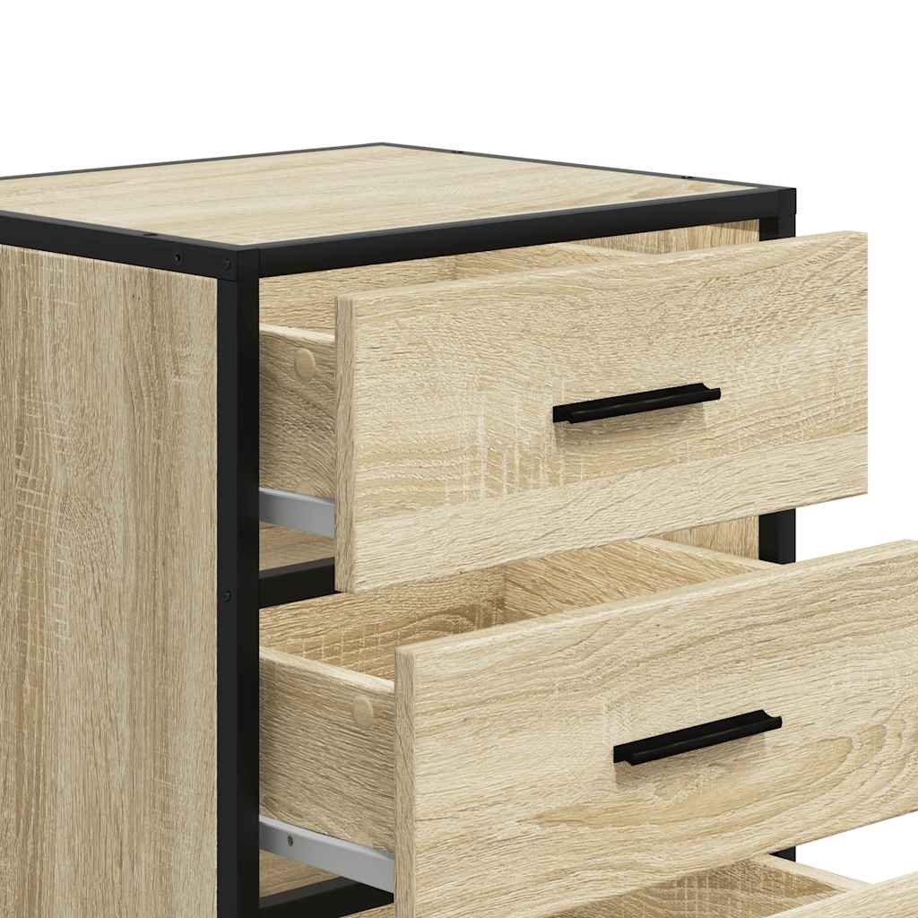 Nachttisch Sonoma-Eiche 40X34,5X60 Cm Holzwerkstoff Und Metall