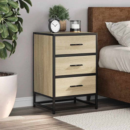 Nachttisch Sonoma-Eiche 40X34,5X60 Cm Holzwerkstoff Und Metall