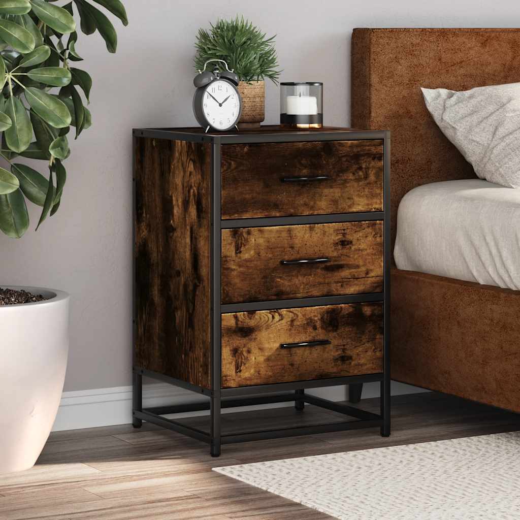 Nachttisch Sonoma-Eiche 40X34,5X60 Cm Holzwerkstoff Und Metall