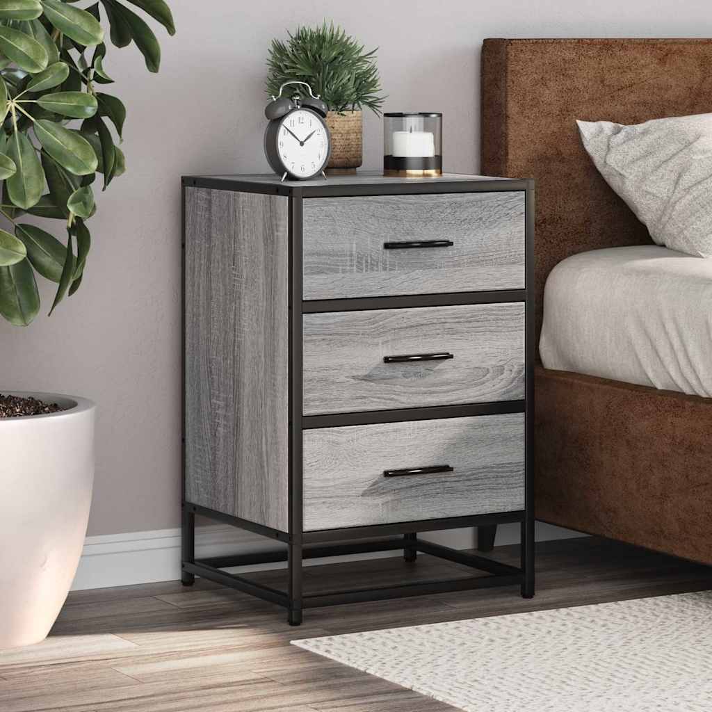 Nachttisch Sonoma-Eiche 40X34,5X60 Cm Holzwerkstoff Und Metall