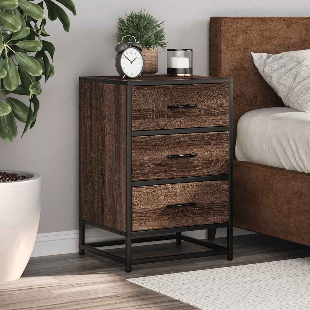 Nachttisch Sonoma-Eiche 40X34,5X60 Cm Holzwerkstoff Und Metall