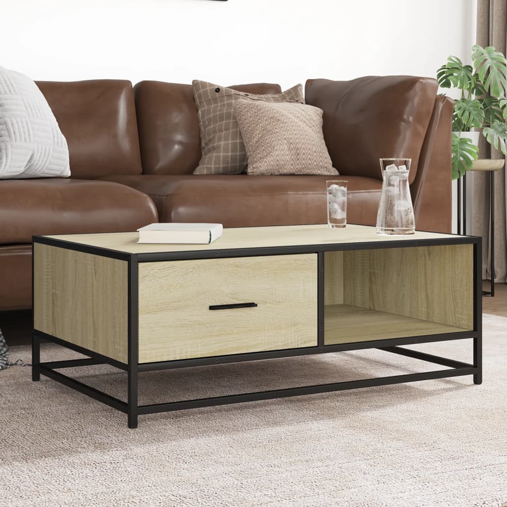 Couchtisch 90X57X35 Cm Holzwerkstoff Und Metall