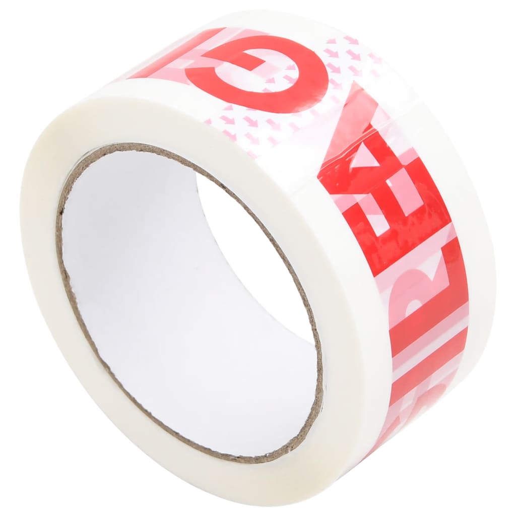 Paketklebeband 12 Stk. Fragile Aufdruck Weiß 48 Mm X 66 M