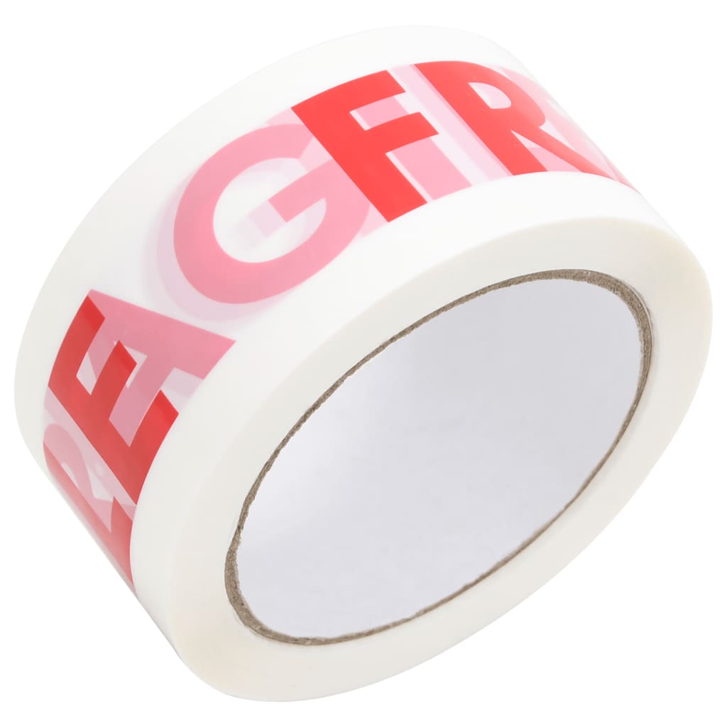Paketklebeband 12 Stk. Fragile Aufdruck Weiß 48 Mm X 66 M