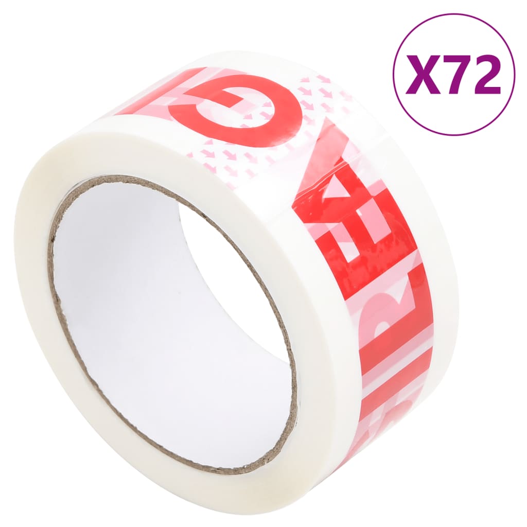 Paketklebeband 12 Stk. Fragile Aufdruck Weiß 48 Mm X 66 M