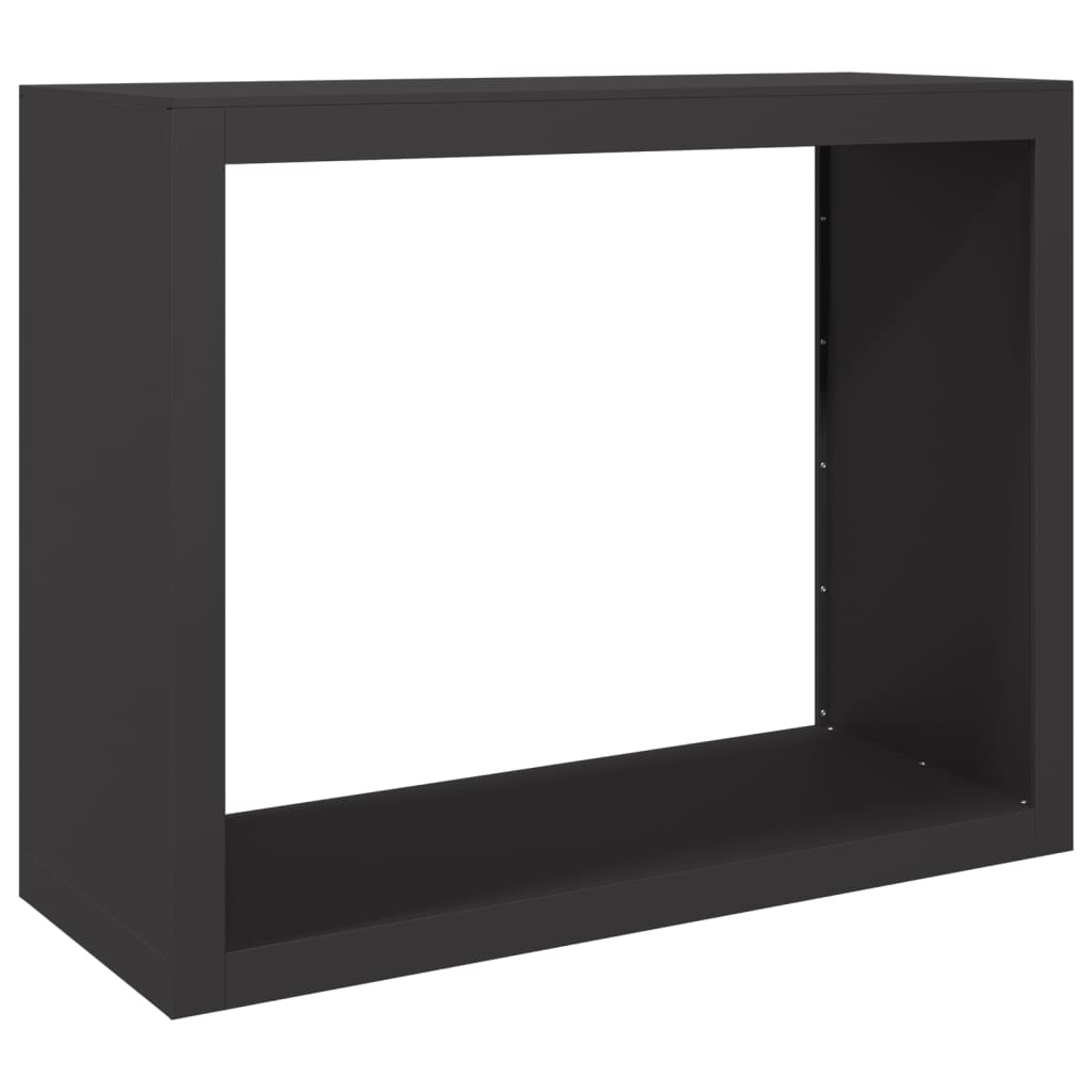 Brennholzregal Schwarz Stahl