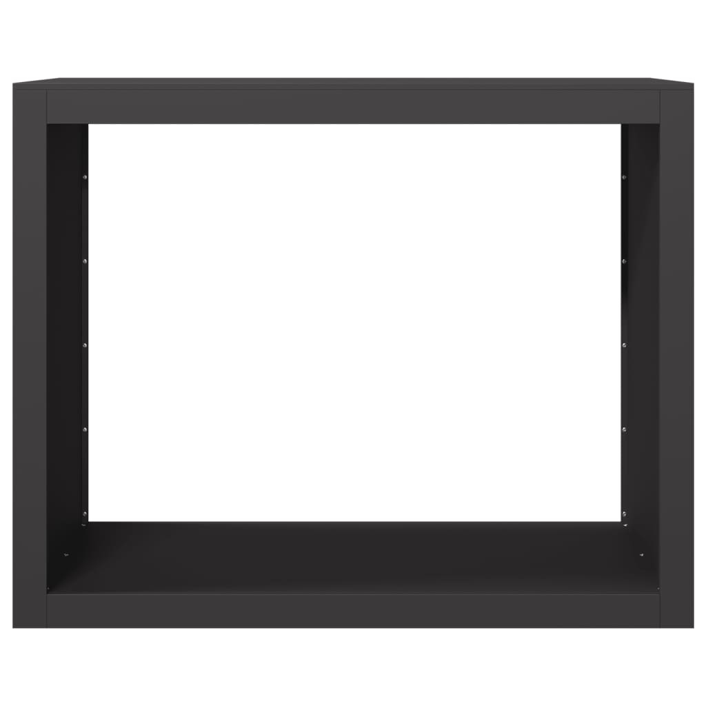 Brennholzregal Schwarz Stahl