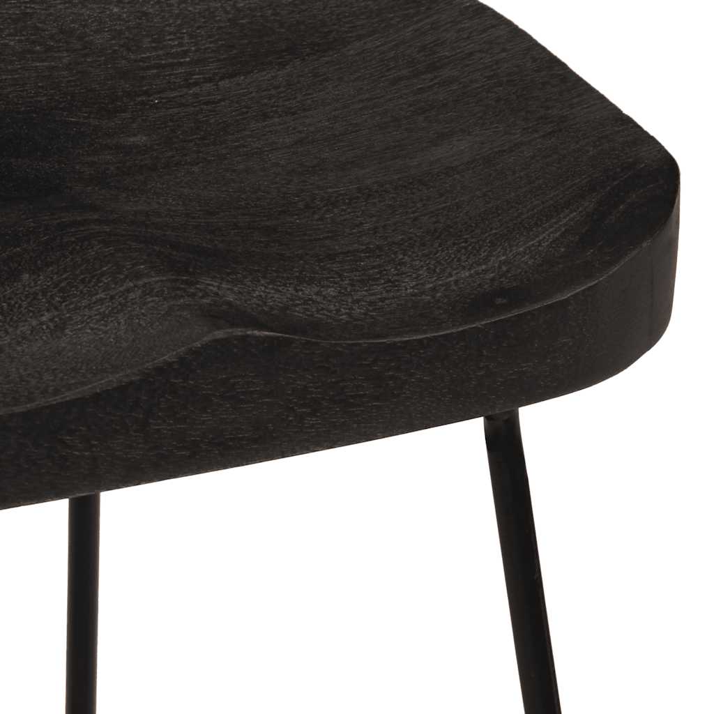 Barhocker 2 Stk. Mango Massivholz Schwarz