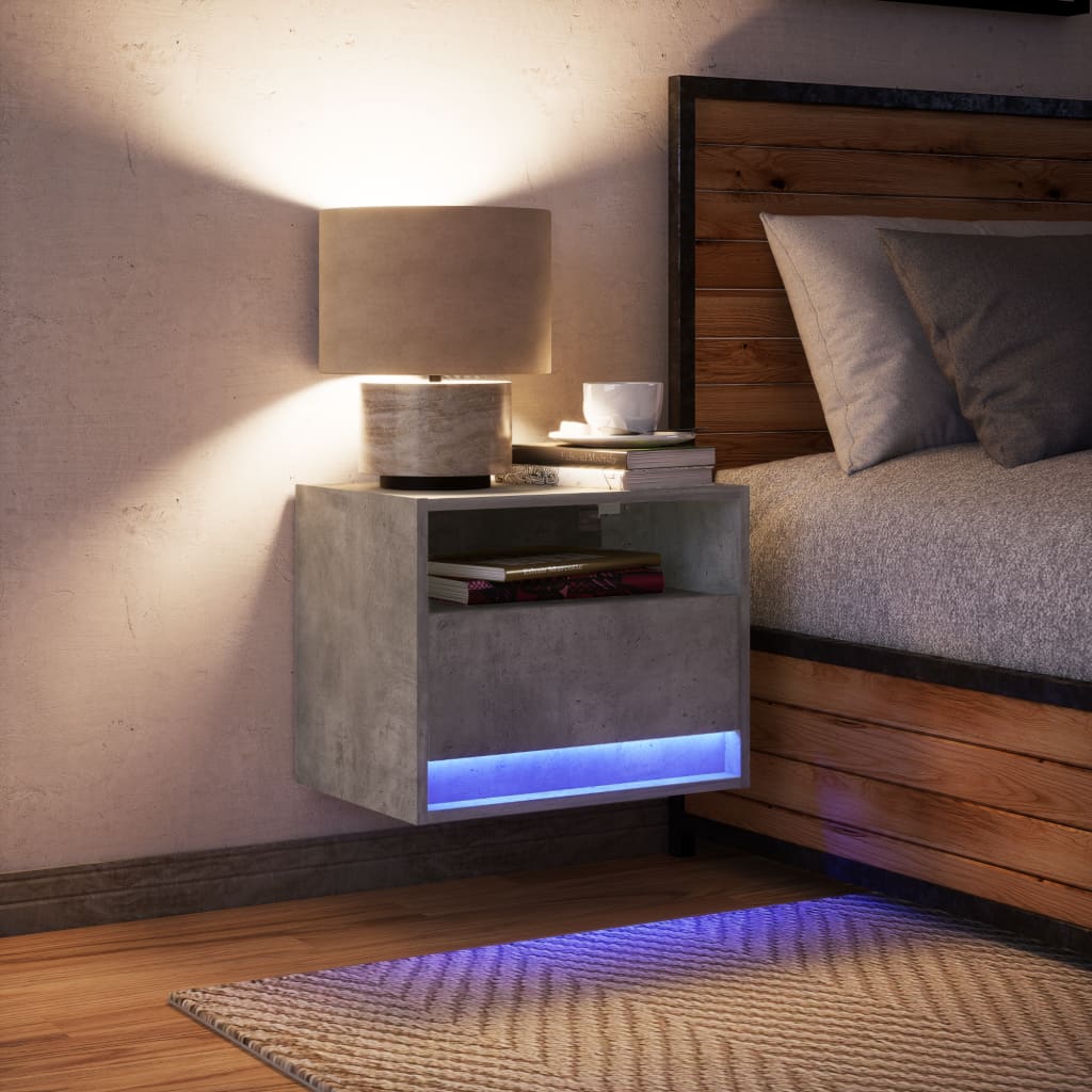 Wand-Nachttisch Mit Led-Leuchten