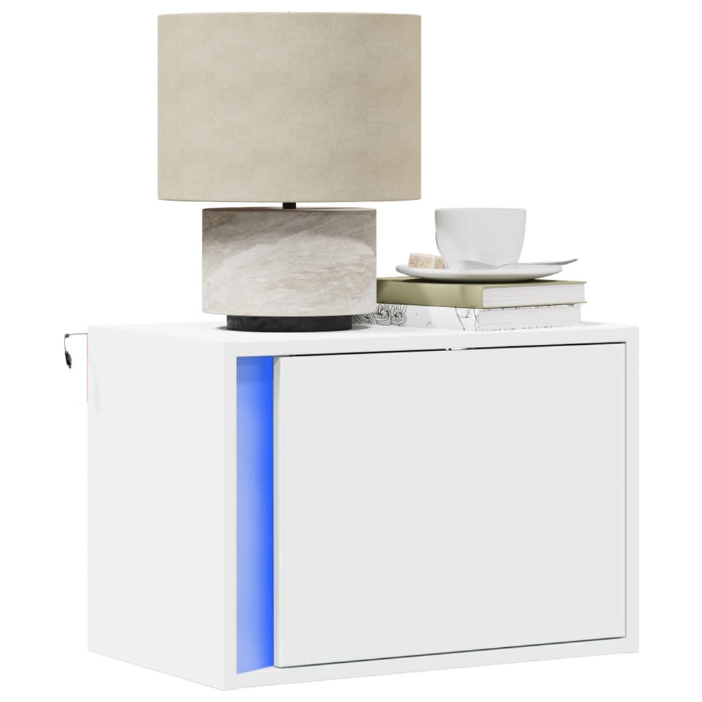 Wand-Nachttisch Mit Led-Leuchten Sonoma-Eiche