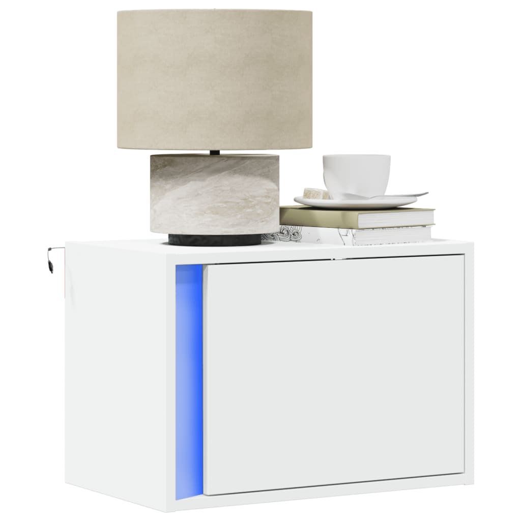 Wand-Nachttisch Mit Led-Leuchten Sonoma-Eiche