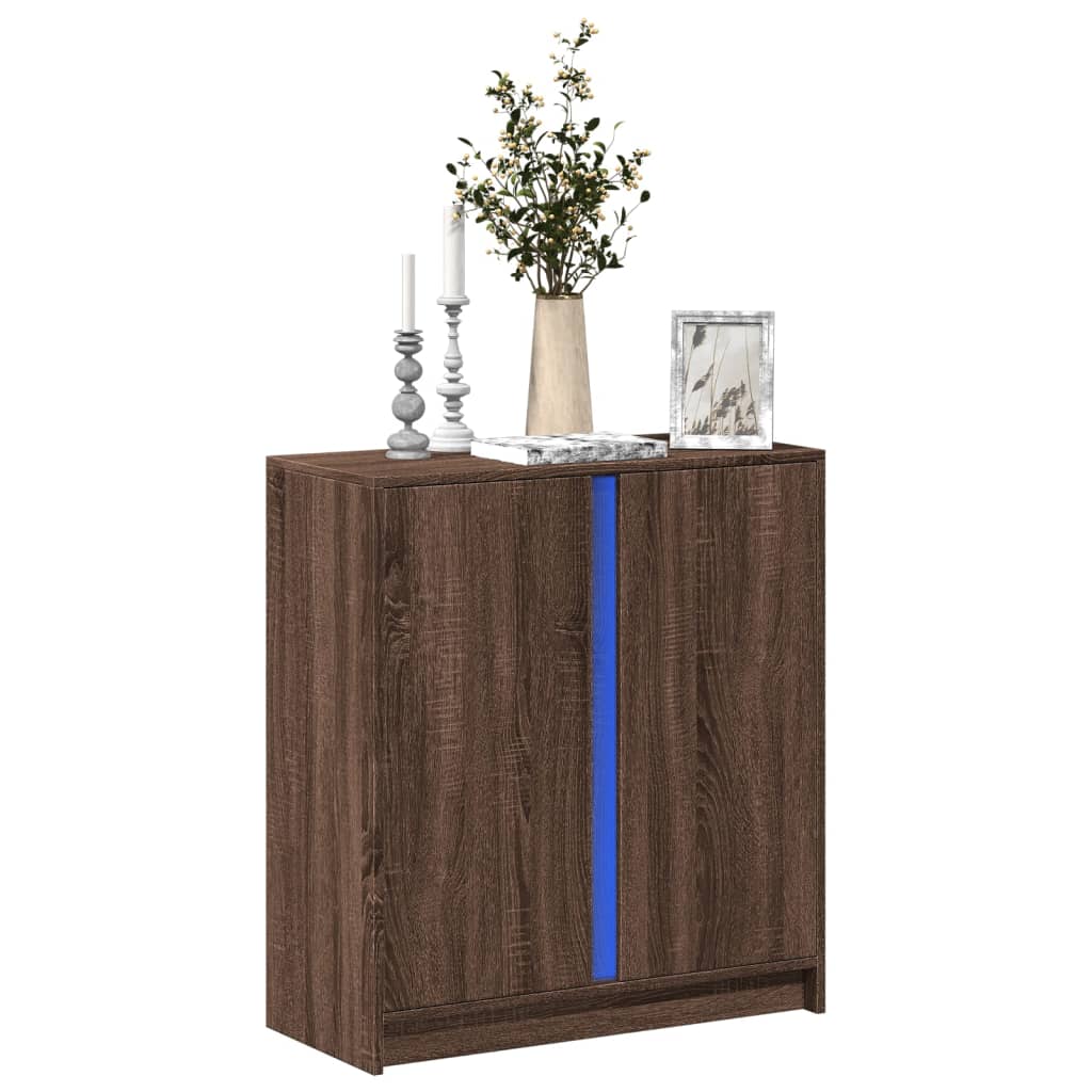 Led-Sideboard Sonoma-Eiche 77X34X85 Cm Holzwerkstoff