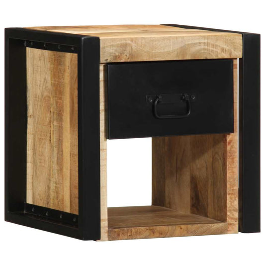 Nachttisch 40X35X40 Cm Raues Mango-Massivholz