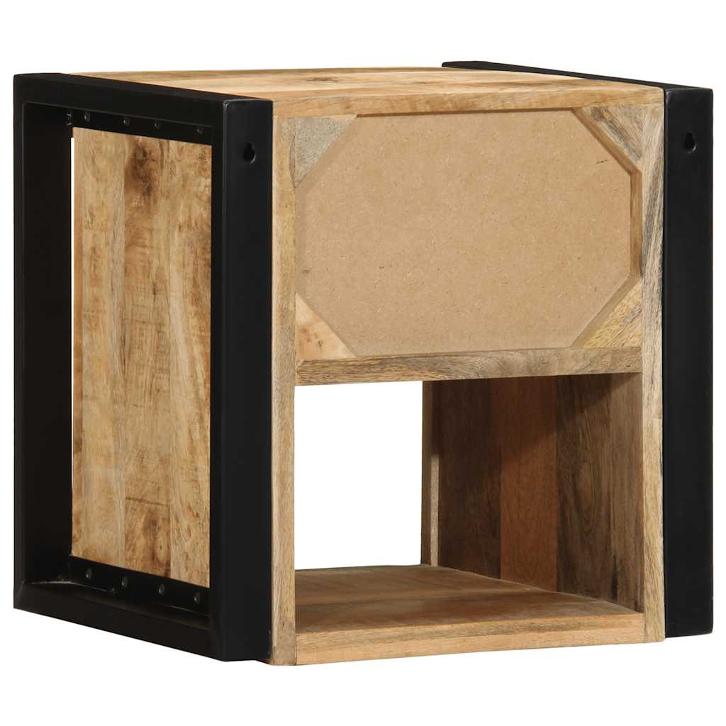 Nachttisch 40X35X40 Cm Raues Mango-Massivholz