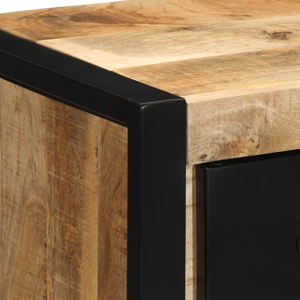 Nachttisch 40X35X40 Cm Raues Mango-Massivholz