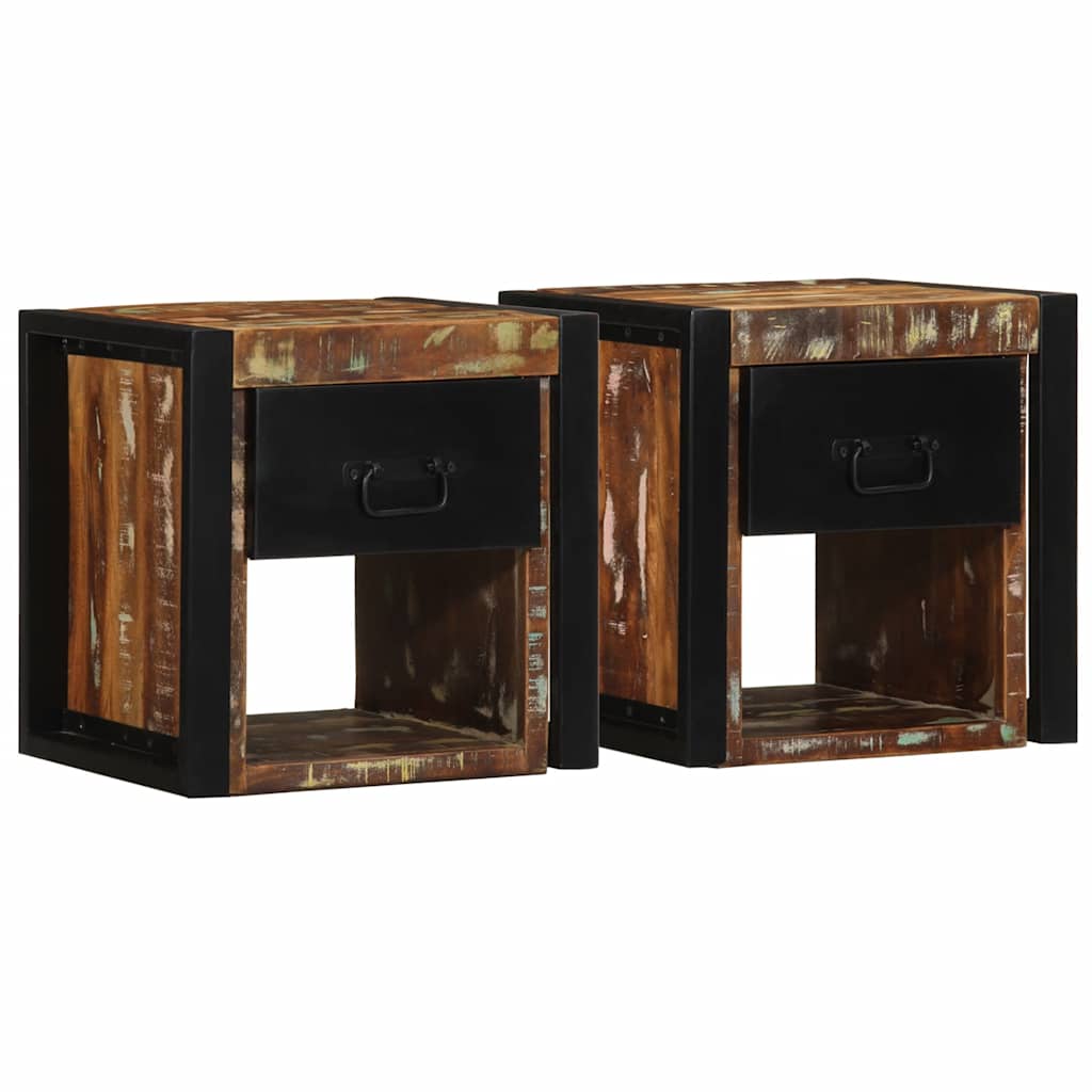 Nachttisch 40X35X40 Cm Raues Mango-Massivholz