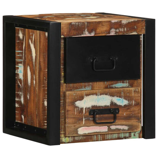Nachttisch Mehrfarbig 40X35X40 Cm Altholz Massivholz