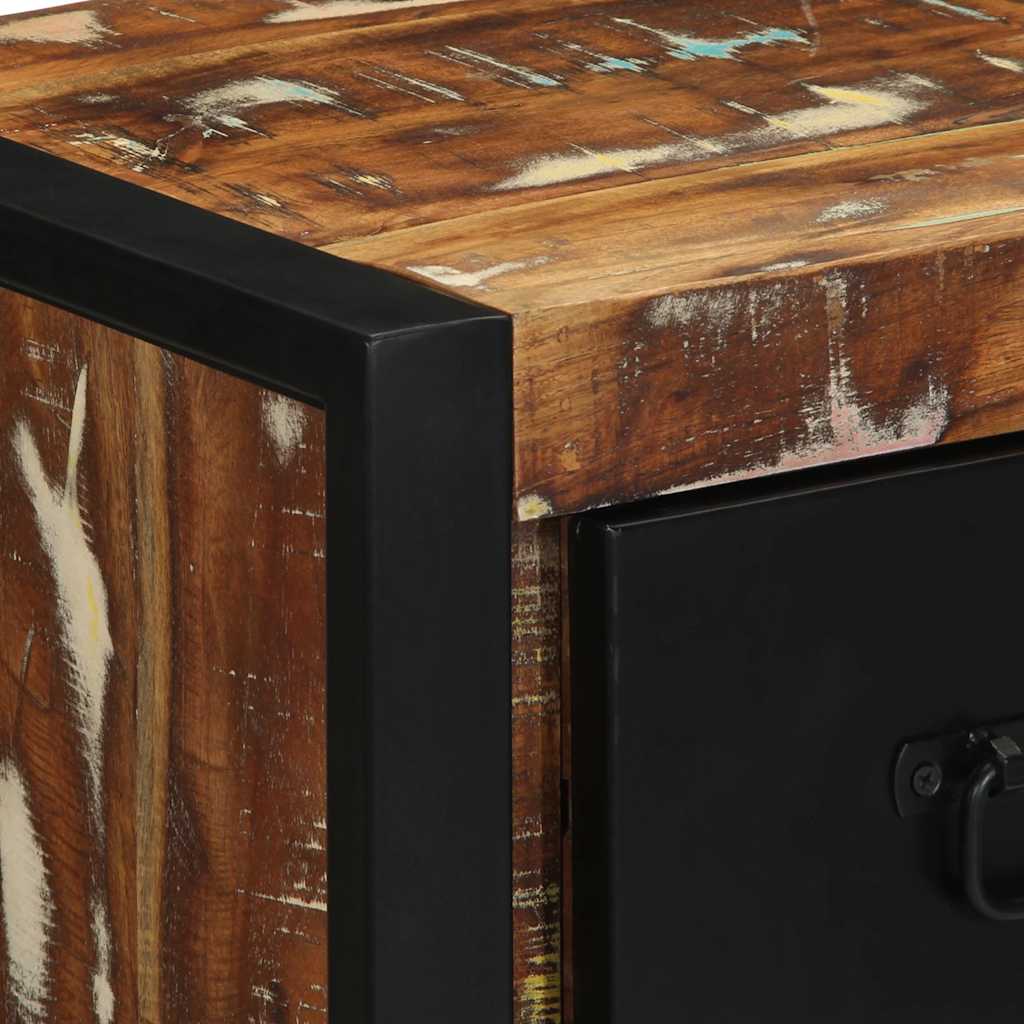 Nachttisch Mehrfarbig 40X35X40 Cm Altholz Massivholz