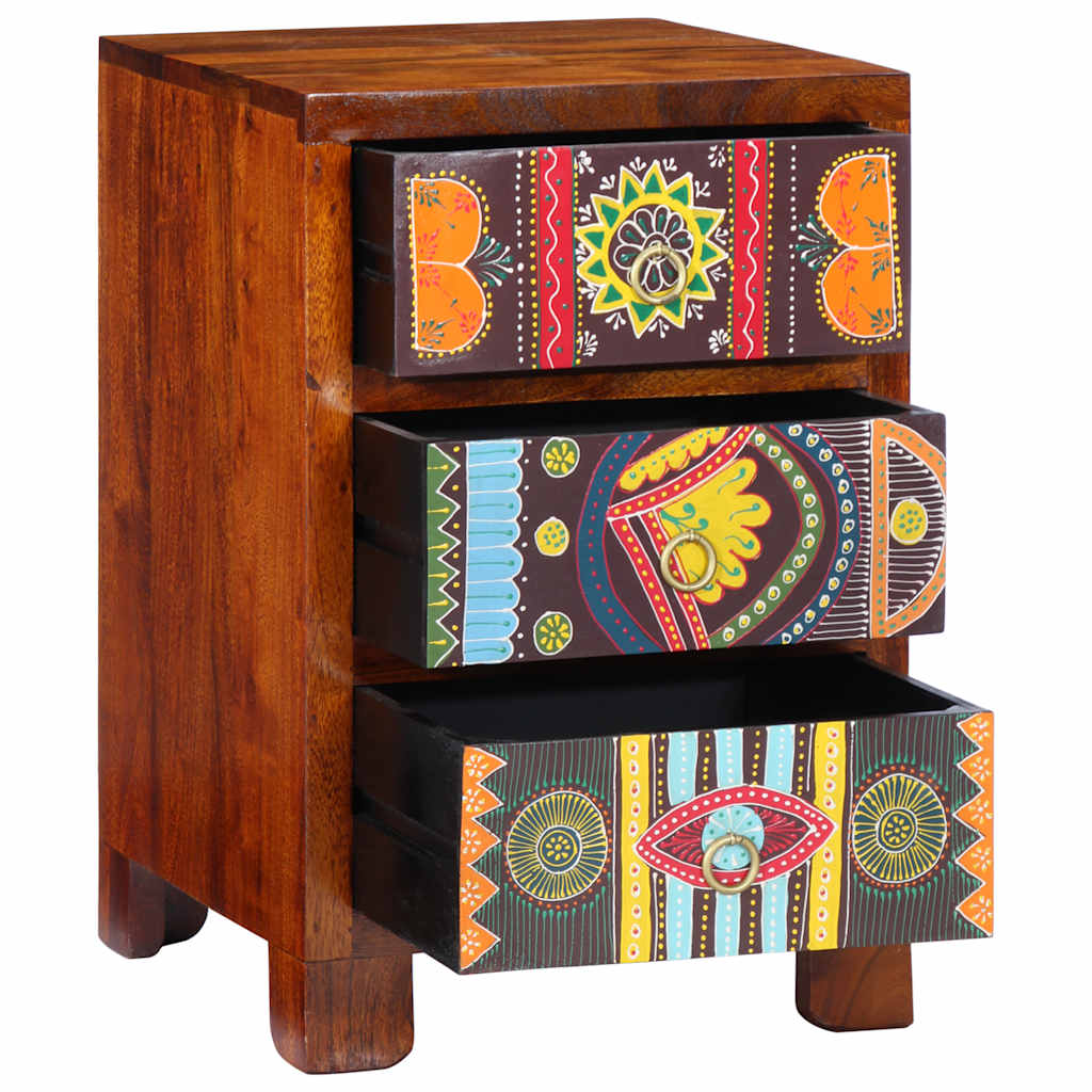 Nachttisch 40X40X60 Cm Massivholz Akazie