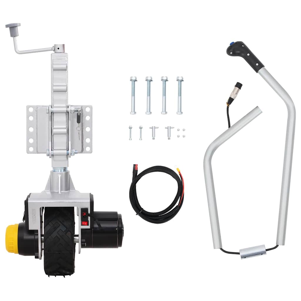 Stützrad Für Anhänger 12 V 550 W Aluminium Weiß