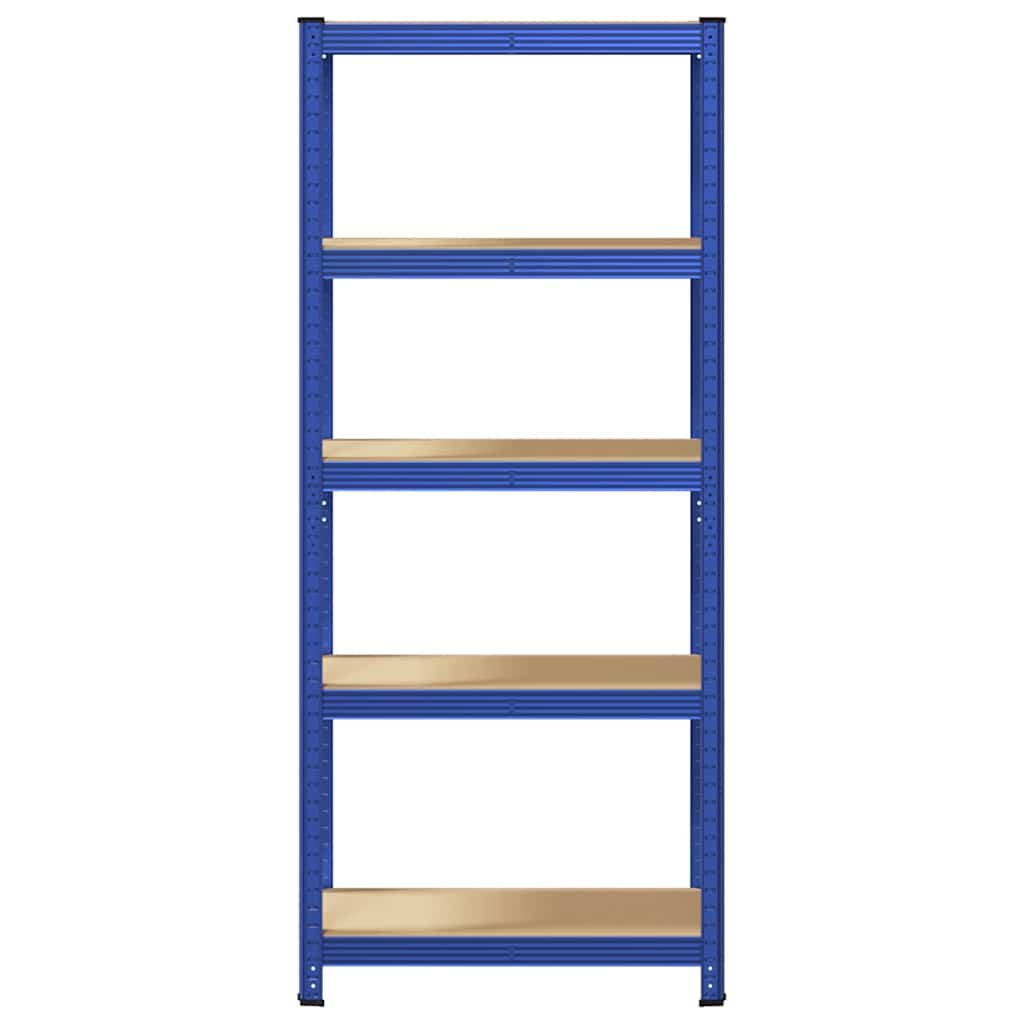 Lagerregal Mit 5 Böden Stahl & Holzwerkstoff Blau