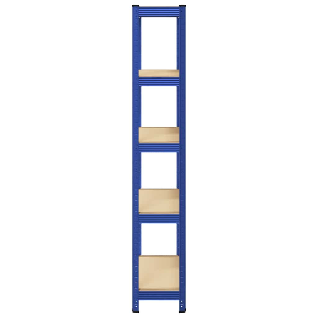 Lagerregal Mit 5 Böden Stahl & Holzwerkstoff Blau