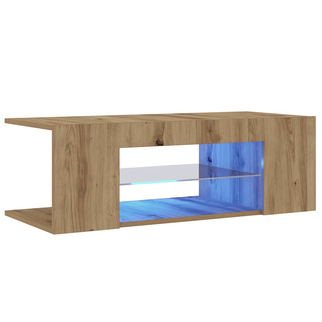 Tv-Schrank Mit Led-Leuchten Artisan-Eiche 90X39X30 Cm
