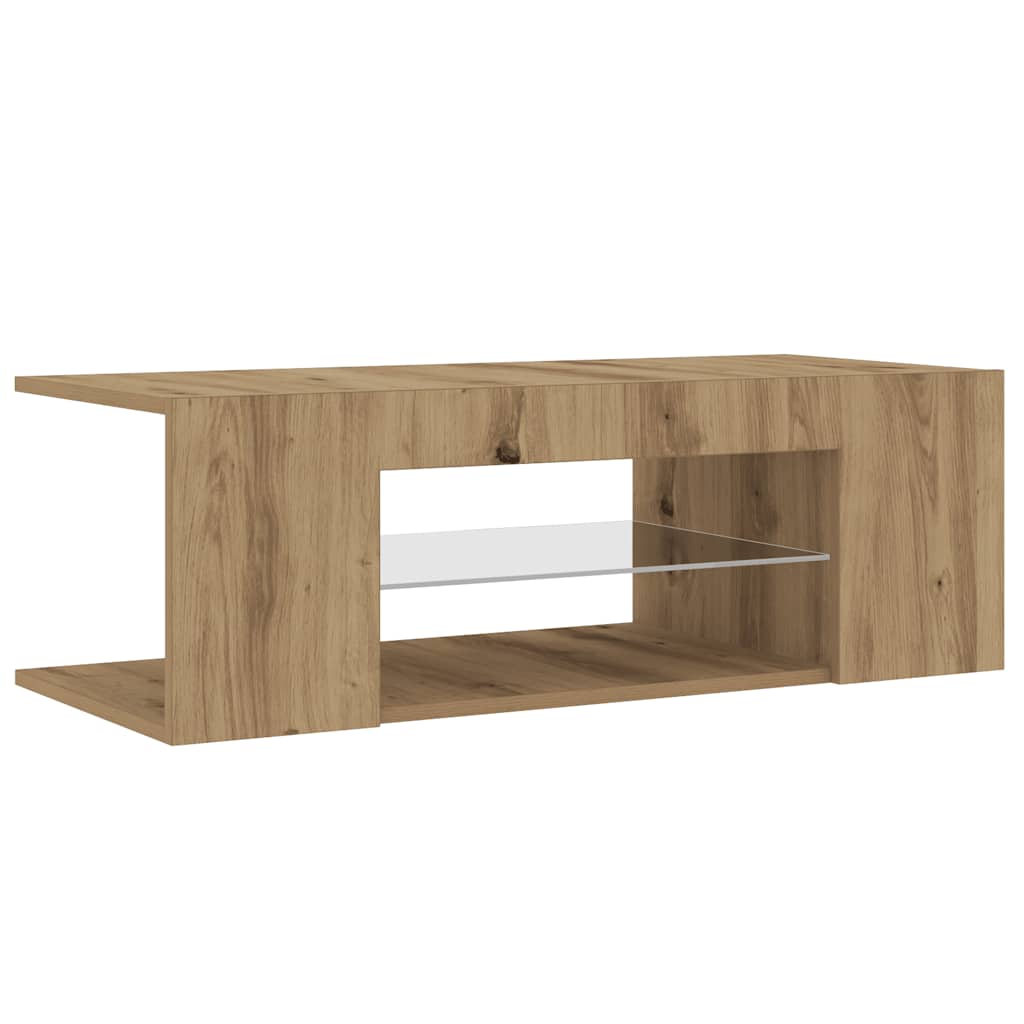Tv-Schrank Mit Led-Leuchten Artisan-Eiche 90X39X30 Cm