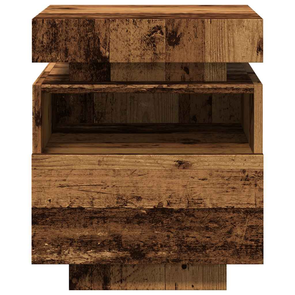 Nachttisch Mit Led-Leuchten -Optik 40X39X48,5 Cm