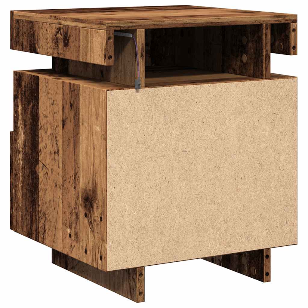 Nachttisch Mit Led-Leuchten -Optik 40X39X48,5 Cm