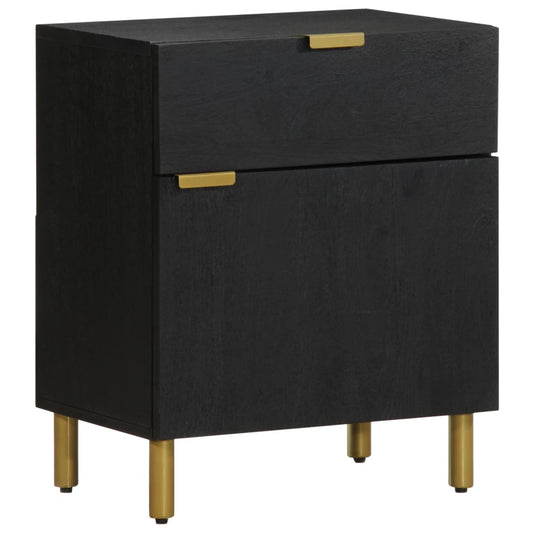 Nachttisch Schwarz 50X33X60 Cm Holzwerkstoff Blau