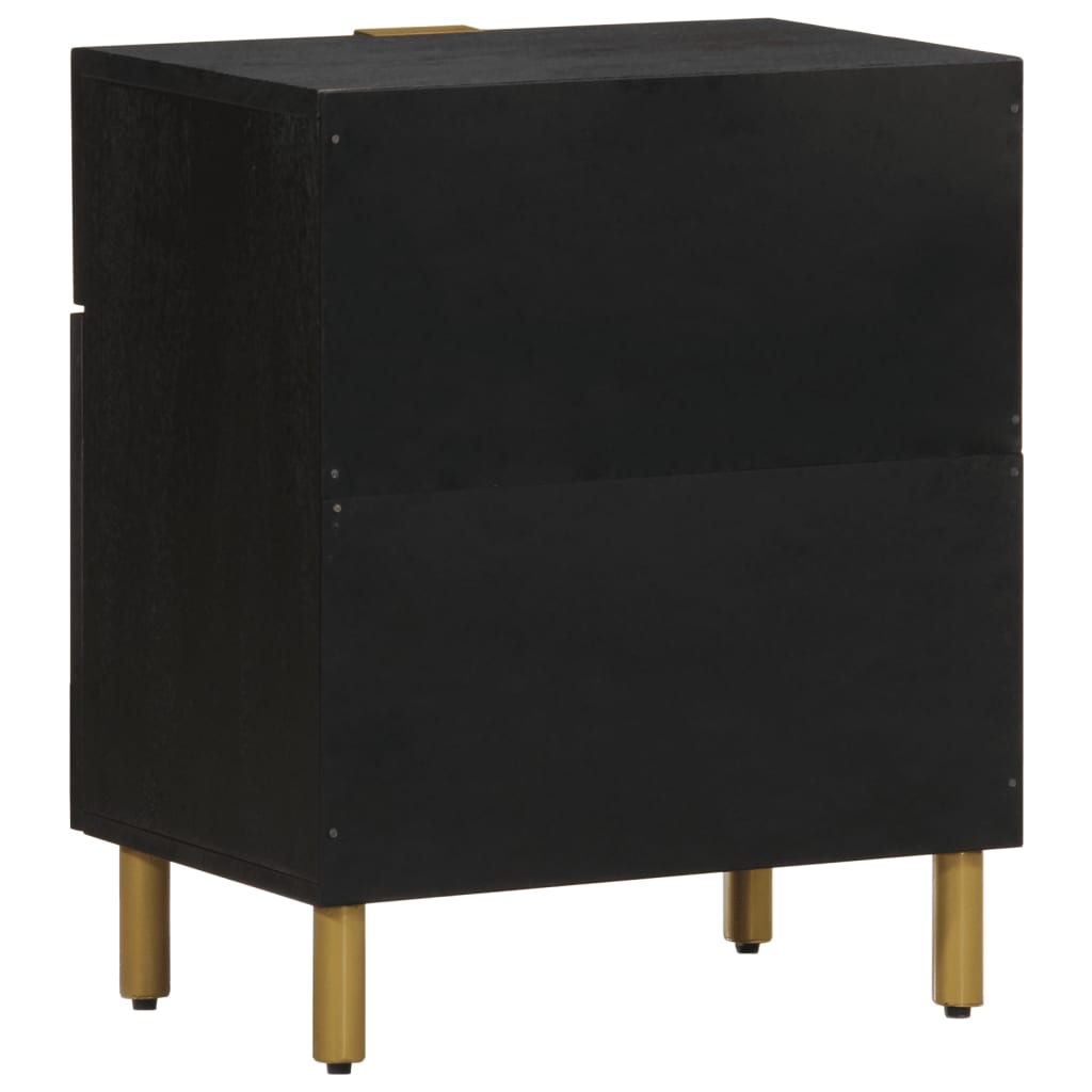 Nachttisch Schwarz 50X33X60 Cm Holzwerkstoff Blau