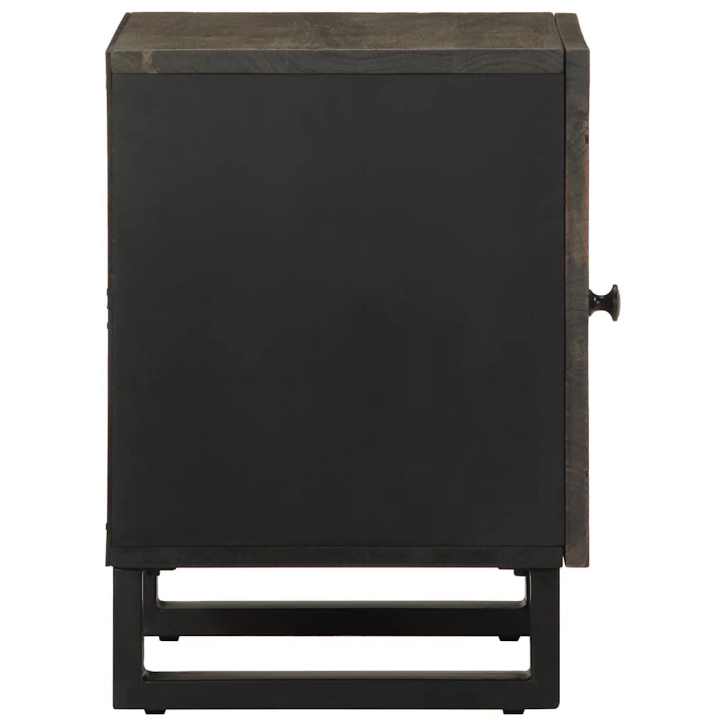 Nachttisch Schwarz 40X33X46 Cm Massivholz Mango