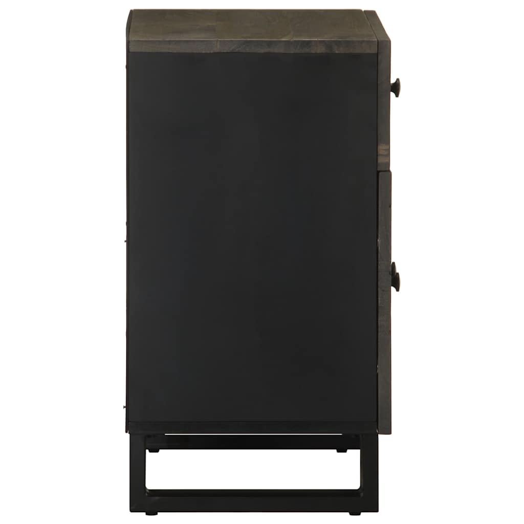 Nachttisch Schwarz 50X33X60 Cm Massivholz Mango