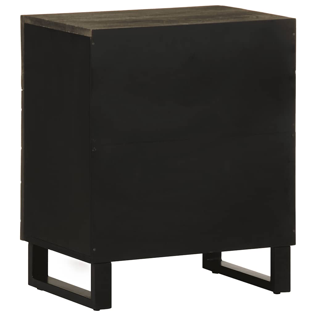 Nachttisch Schwarz 50X33X60 Cm Massivholz Mango