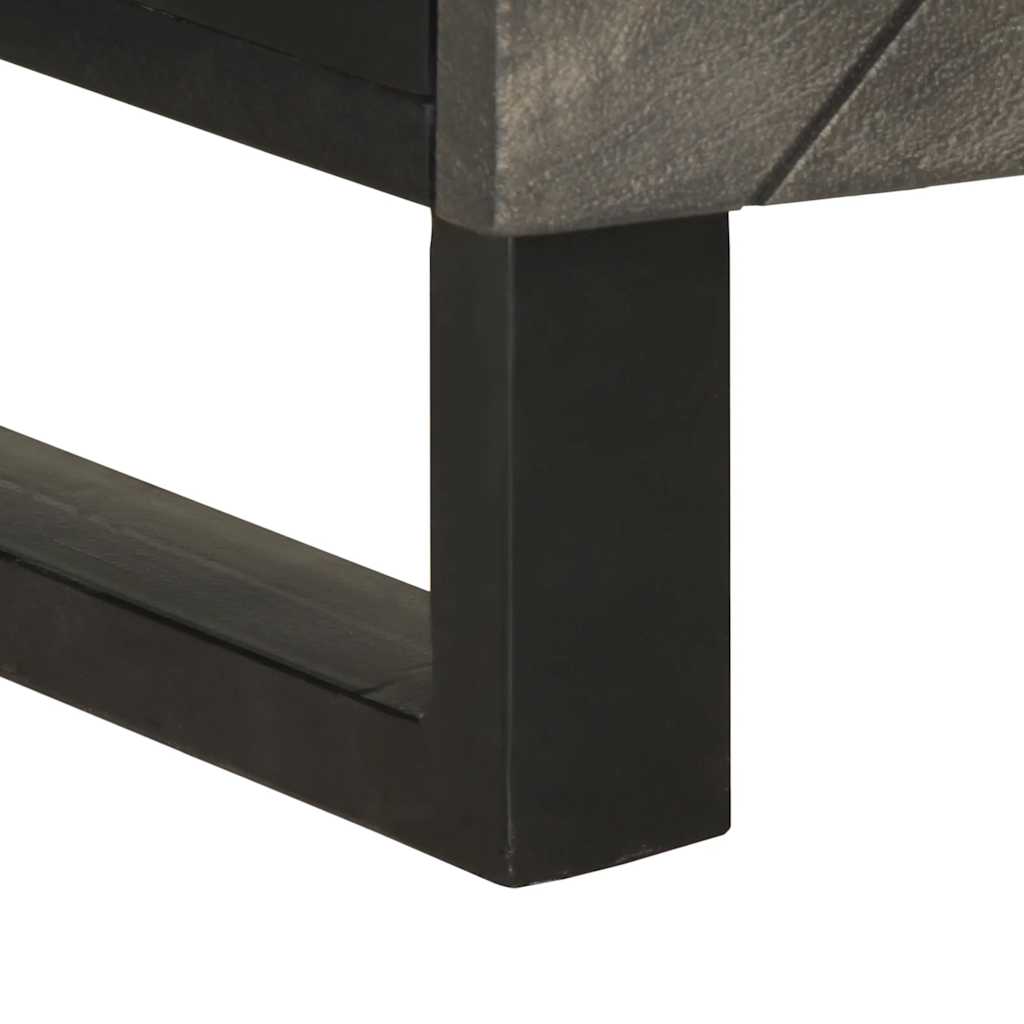 Nachttisch Schwarz 50X33X60 Cm Massivholz Mango