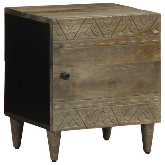 Nachttisch Hellgrau 40X33X46 Cm Massivholz Mango