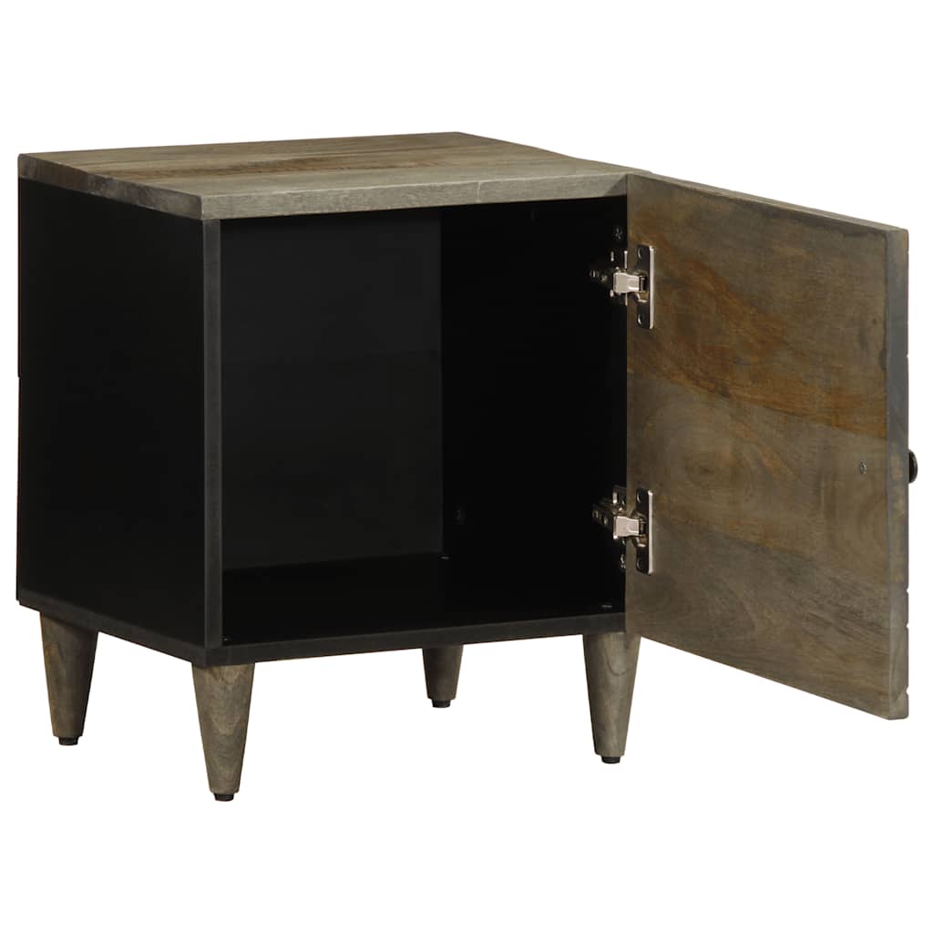 Nachttisch Hellgrau 40X33X46 Cm Massivholz Mango