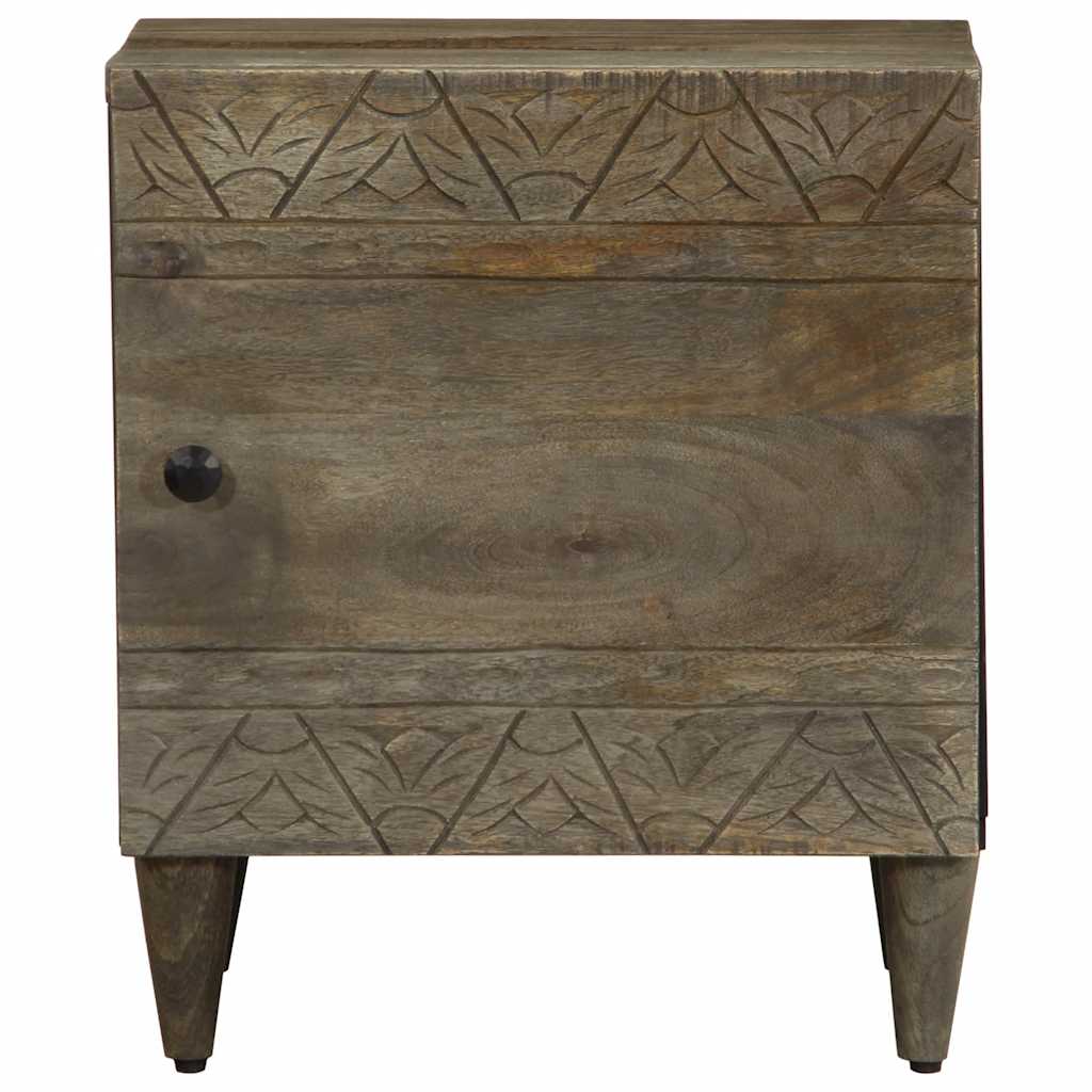 Nachttisch Hellgrau 40X33X46 Cm Massivholz Mango