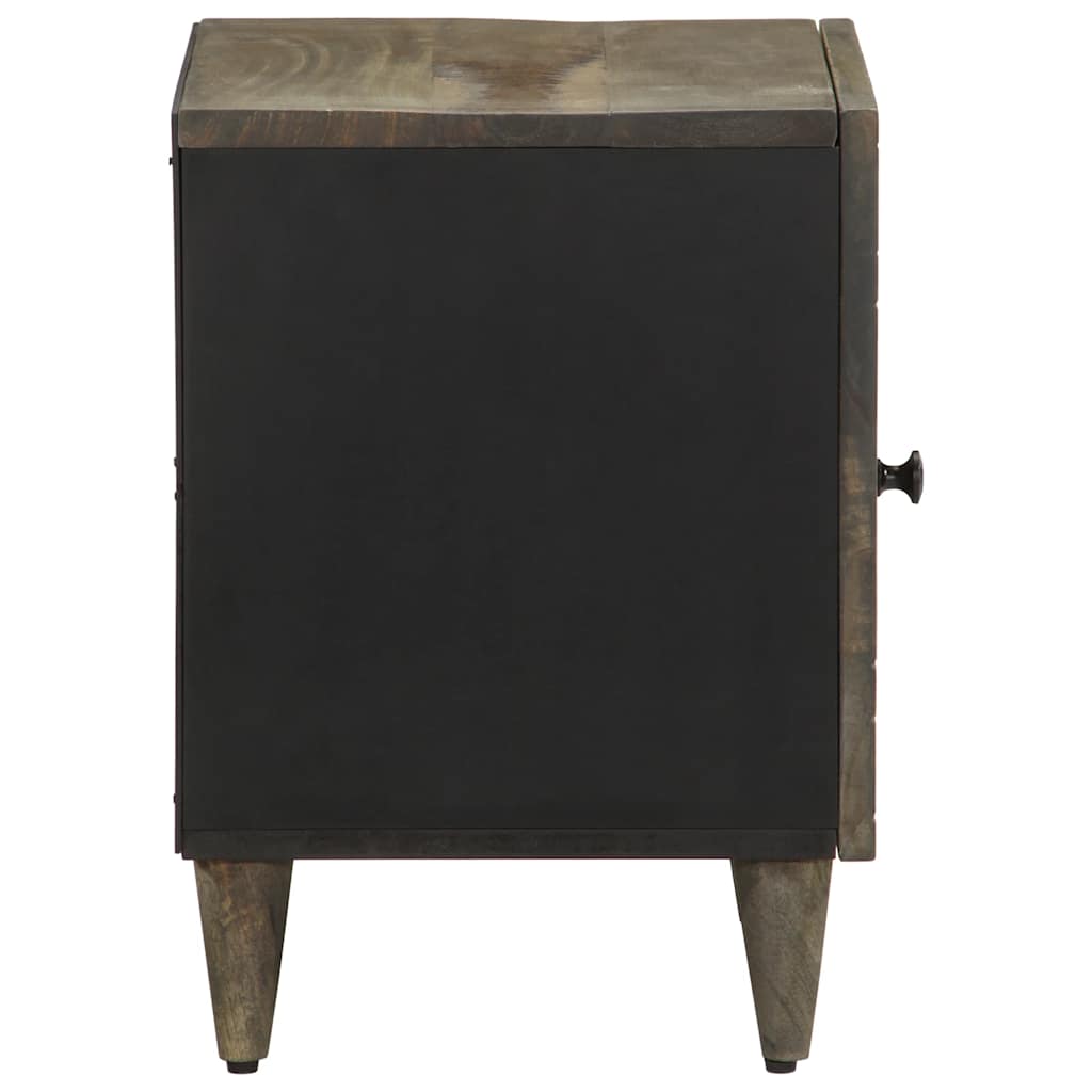 Nachttisch Hellgrau 40X33X46 Cm Massivholz Mango
