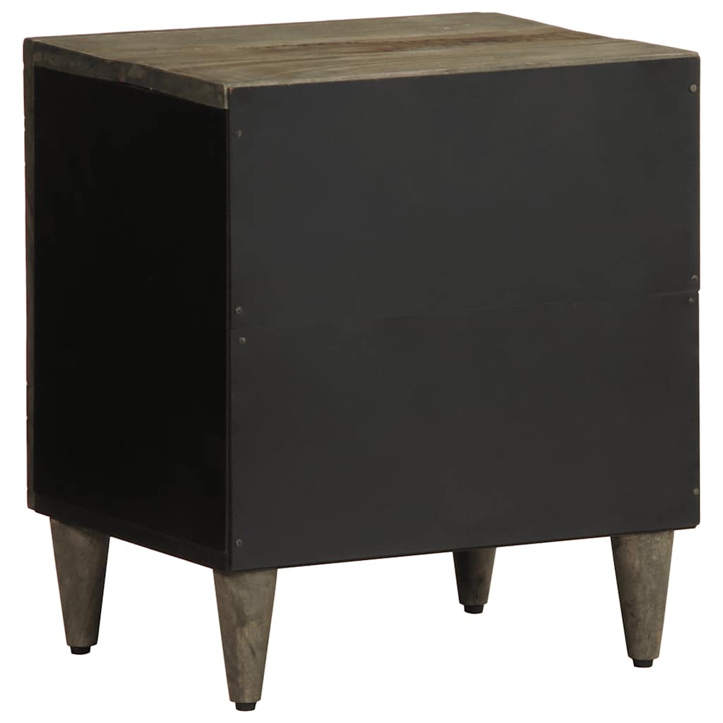 Nachttisch Hellgrau 40X33X46 Cm Massivholz Mango